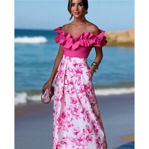 Zara Floral Island Maxi Skirt